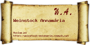 Weinstock Annamária névjegykártya
